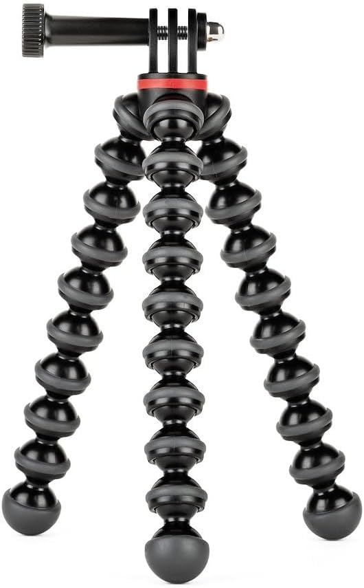Joby GorillaPod 500 Action, Tripod for Action Cameras, GoPro and Video Cameras, for Content Creation, Vlogging, Live Streaming, TIK Tok,Black