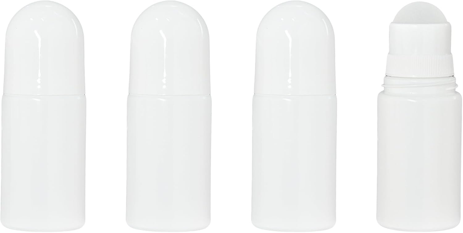 XIYING 4 Pcs Empty Roller Ball Bottles, Refillable Roll on Bottle Sun Cream Deodorant Container for Essential Oil Perfumes Balms