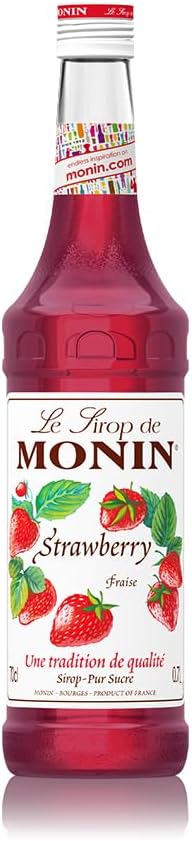 MONIN Premium Strawberry Syrup 700ml for Cocktails and Mocktails. Vegan-Friendly, Allergen-Free, 100% Natural Flavours and Colourings