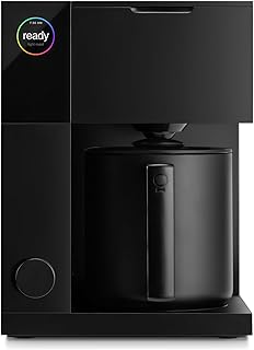 Fellow Aiden Precision Coffee Maker - 10-Cup Thermal Carafe, Built-In Brewing Guidance, Scheduling, Removable Water Tank, Matte Black