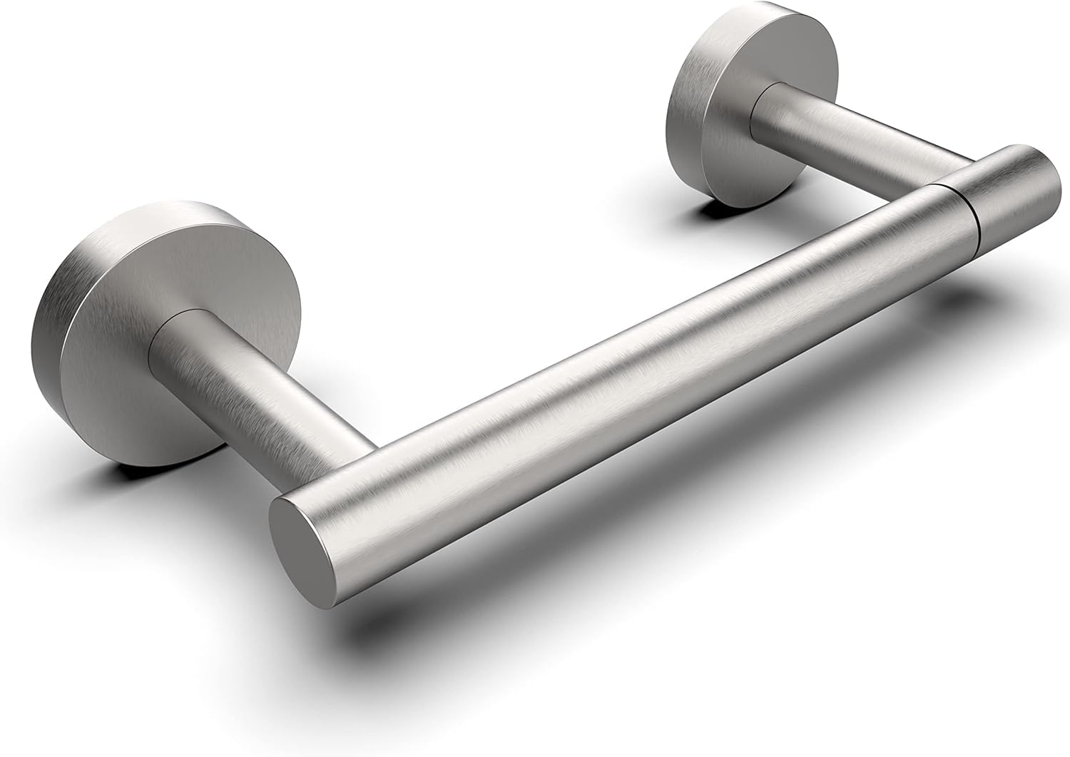 Bathroom Toilet Paper Holder Wall Mount SUS304 Stainless Steel Double Post Pivoting Toilet Paper Roll Holder Wall Mounted Toilet Tissue Holder for Commercial Bathroom RV, Brushed Nickel