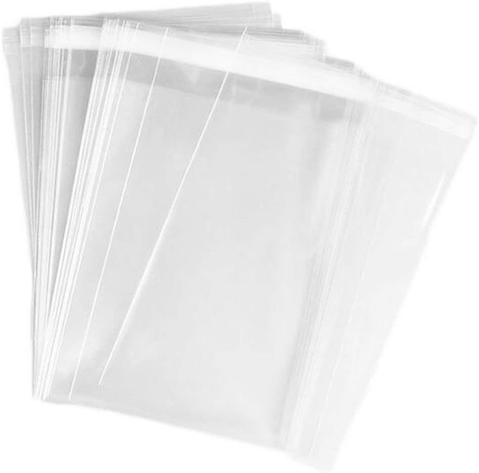 QUUPY 100Pcs 9 in x 12 in Clear Automatic Sealing Flat Cello Cellophane Treat Bags Packaging Bags with Adhesive Closure for Gift Wrapping Snacks Bakery Candies Cookie Dessert Packaging(1.2 mil)