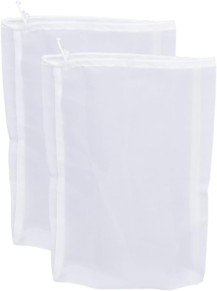 75 Micron Nylon Straining Bag Fine Mesh Food Strainer Bag, Multi Purpose Food Grade Filter Bag for Nut Milk, Juice, Cold Brew, Home Brewing (2 Packs, 12.6" x 8.66")