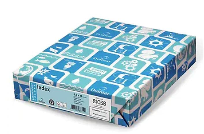 Domtar 81038 Earthchoice Cover Stock, Index, 96 Bright, 110 Lb Index Weight, 8.5 X 11, Bright White, 250/pack