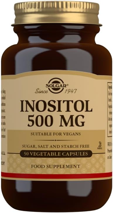 Solgar Inositol 500 mg Vegetable Capsules - Vitamin B8 - Vegan, Vegetarian, Kosher, 50 Count (Pack of 1)