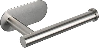 NearMoon Toilet Paper Holder Self Adhesive, Premium Thicken SUS304 Stainless Steel Rustproof Adhesive Toilet Roll Holder no Drilling for Bathroom, Kitchen, Washroom (1 Pack, Brushed Nickel)