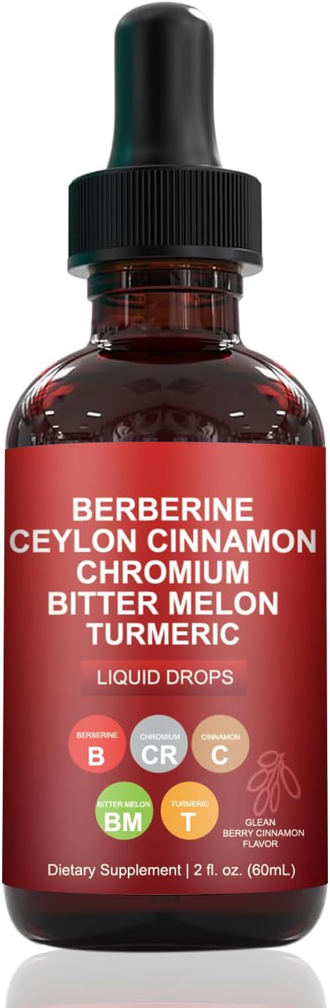 Berberine with Ceylon Cinnamon Liquid Supplement, Berberine Balance Regulator Drops, 60ML (1)