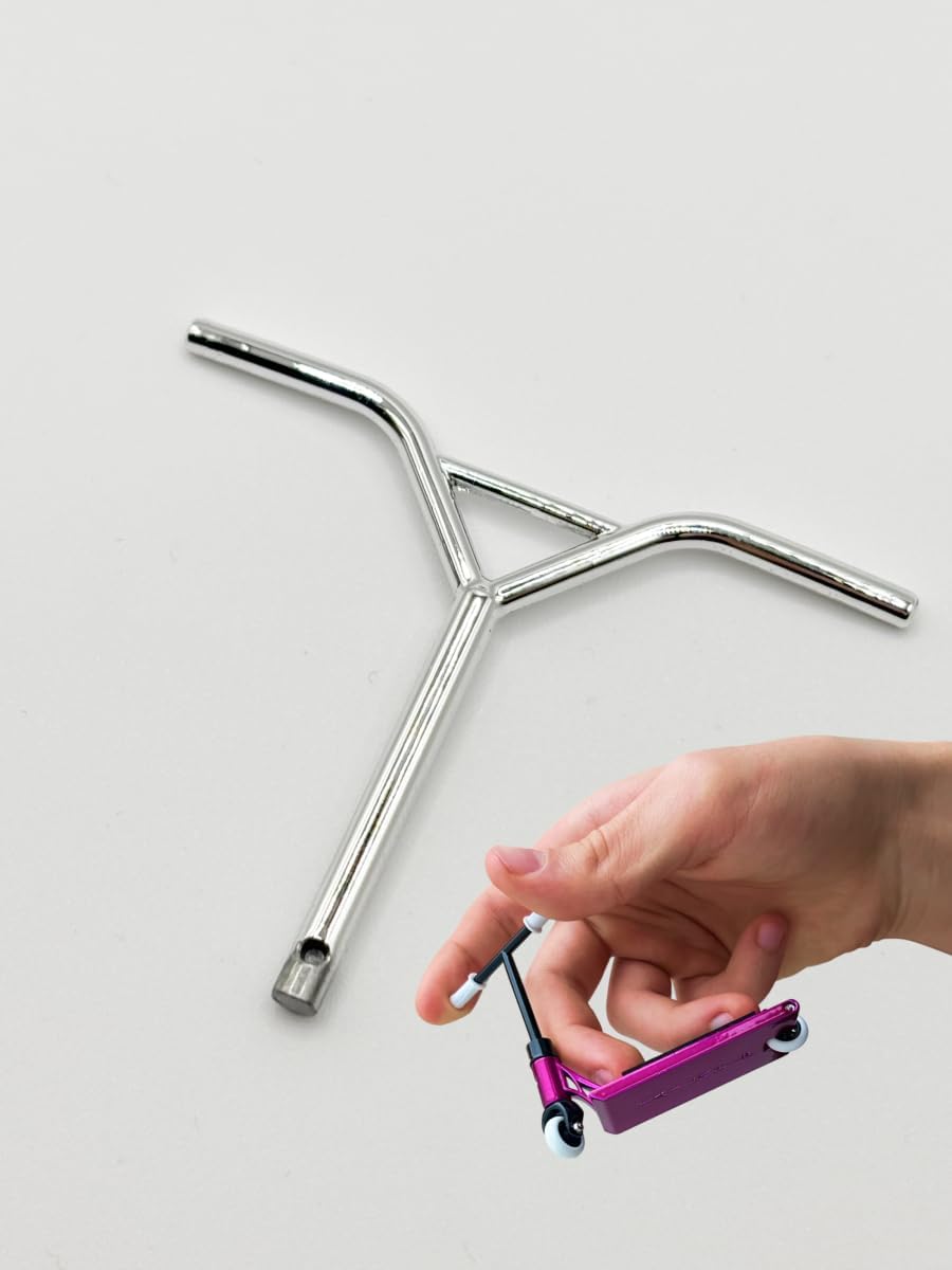 TAILWHIP Finger Scooter Handlebar – Sturdy Metal, Perfect for Tricks & Customization, (Chrome)