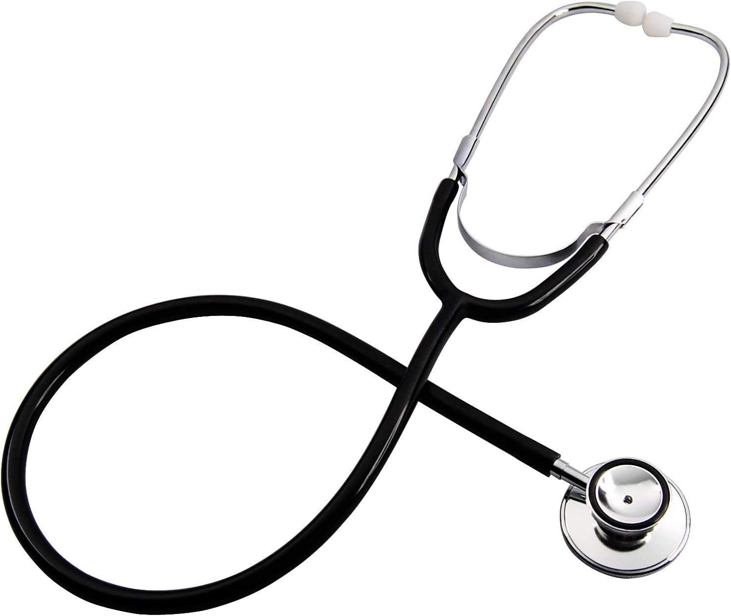 Pro Double Dual Head Black Tube Stethoscope Doctor Nurse EMT Vet Medical Health Care (Black)