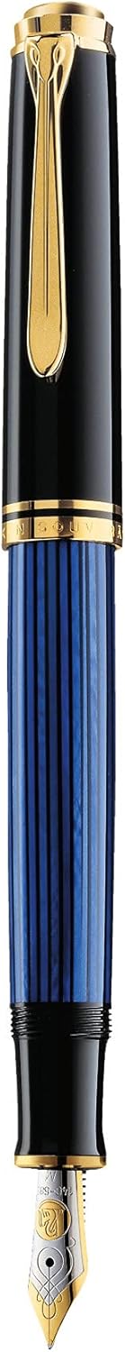 PELIKAN Souveran M600 Fountain Pen-Fine, Black/Blue (995316)