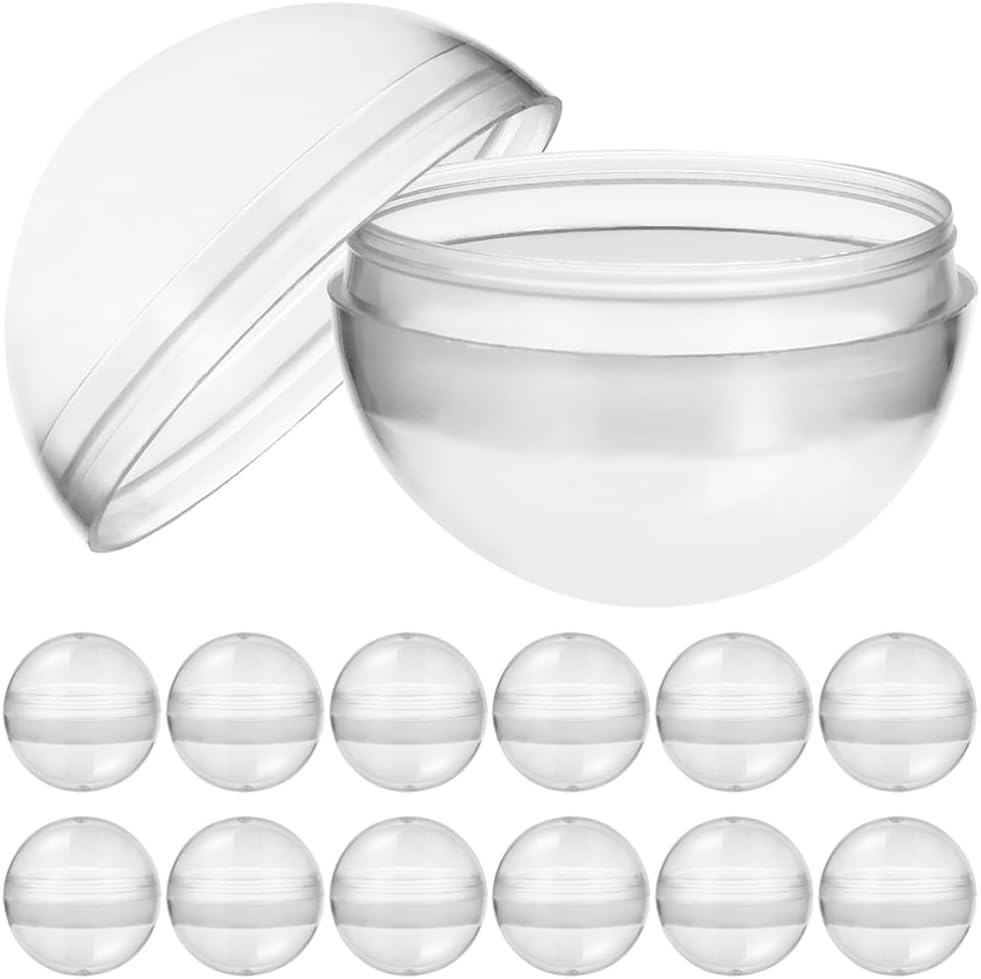 Sewroro 100pcs Capsules Gumball Vending Machine Round Empty Capsules Balls Clear Plastic Containers Easter Baskets Stuffer for Party Favors