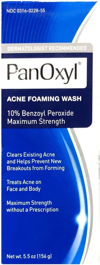 PanOxyl 10% Acne Foaming Wash 5.5 Ounce (Pack of 1)