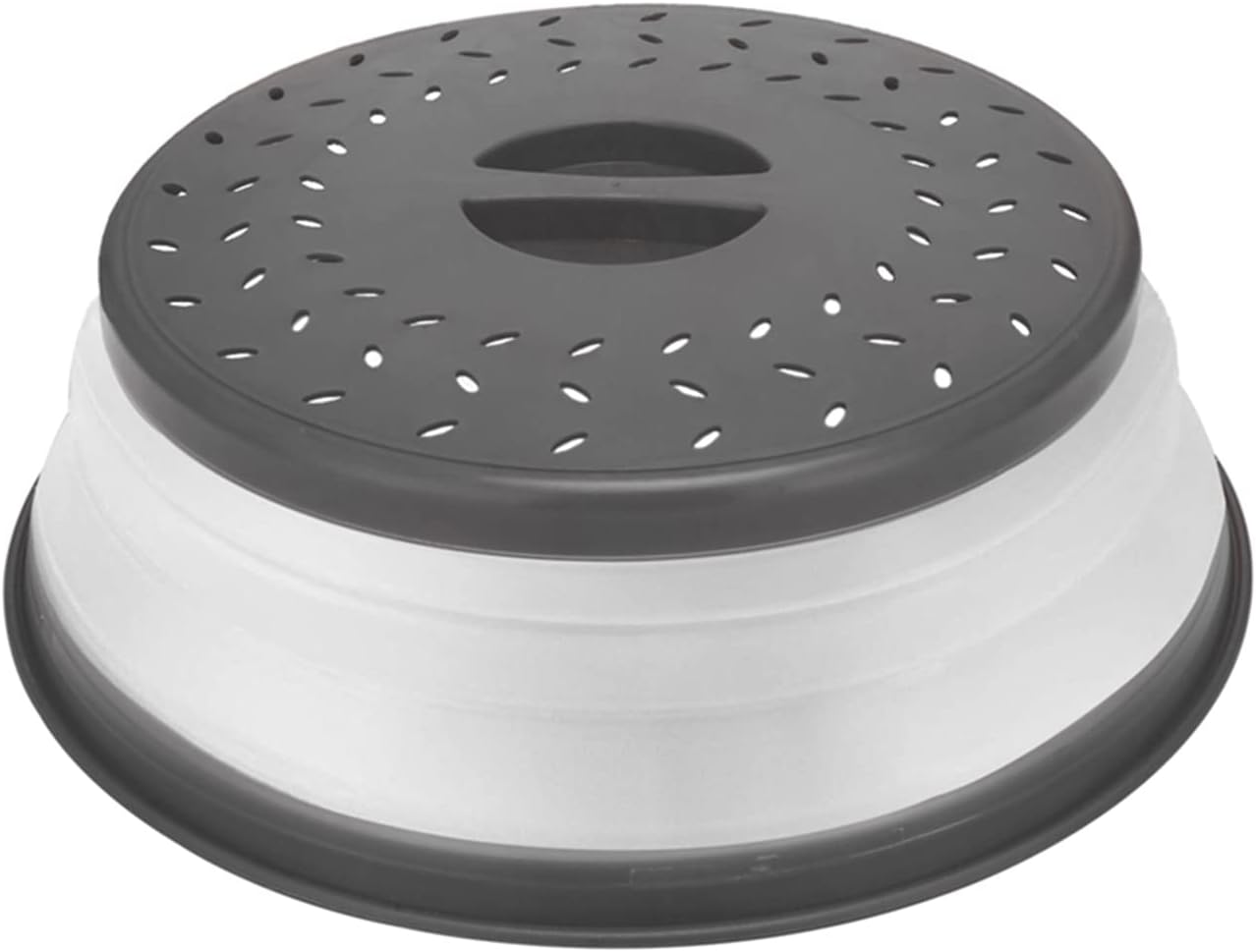 Collapsible Microwave Cover for Food Microwave Splatter Cover with Grip Handle 10.5-inch Grey