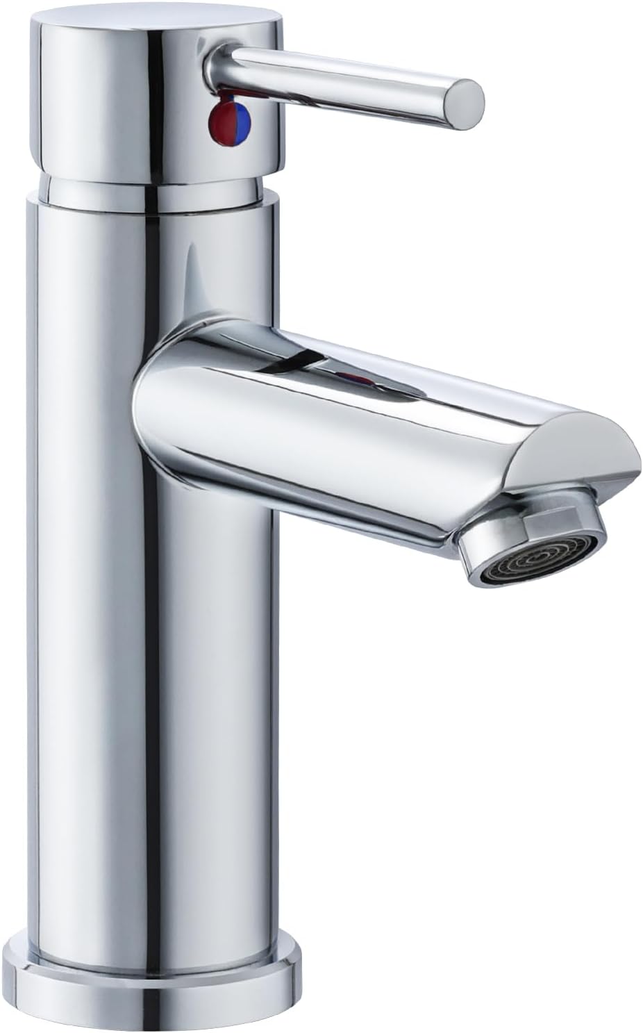 Peppermint Bathroom Sink Taps Basin Taps Mono Single Lever Bathroom Mixer Tap 1 Hole, Modern Basin Mixer Tap with Hot and Cold Hoses,Stainless Steel, Chrome