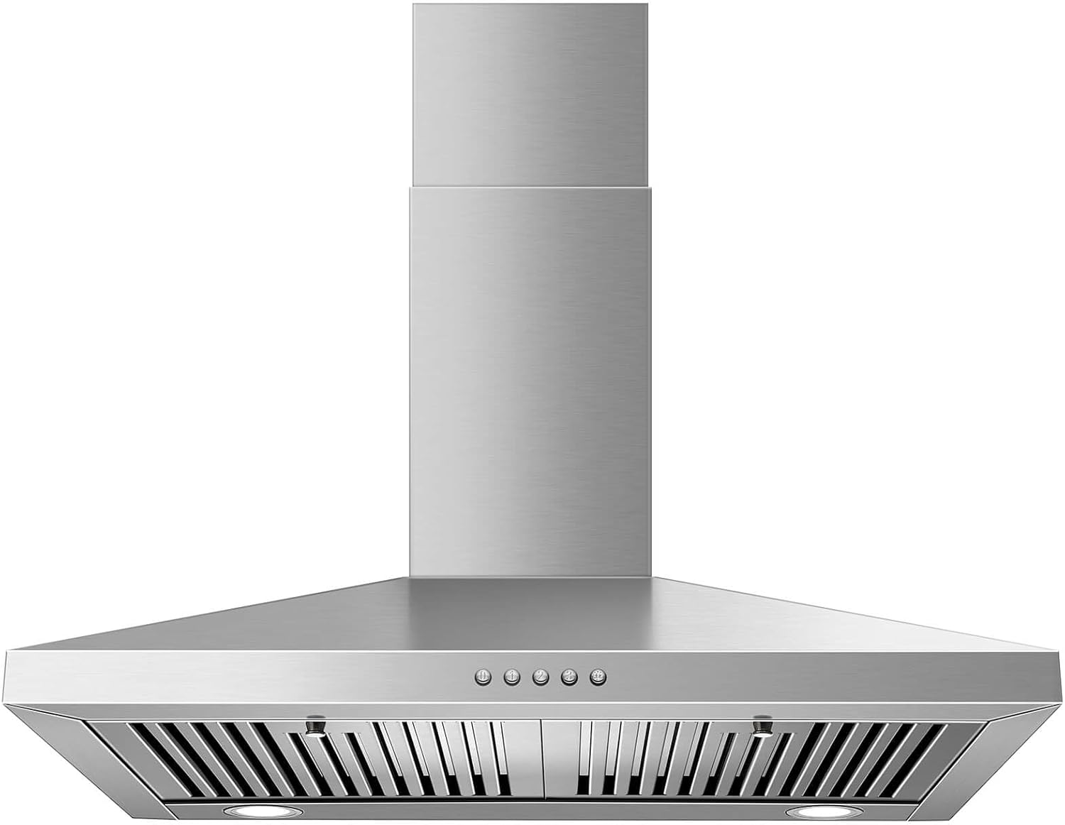 SNDOAS Range Hood 30 inch,Stainless Steel Wall Mount Range Hood 30 inch,Chimney-Style Stove Vent with Ducted/Ductless Convertible,Kitchen Hood with LED Light,Button Control,3-Speed Vent Hood