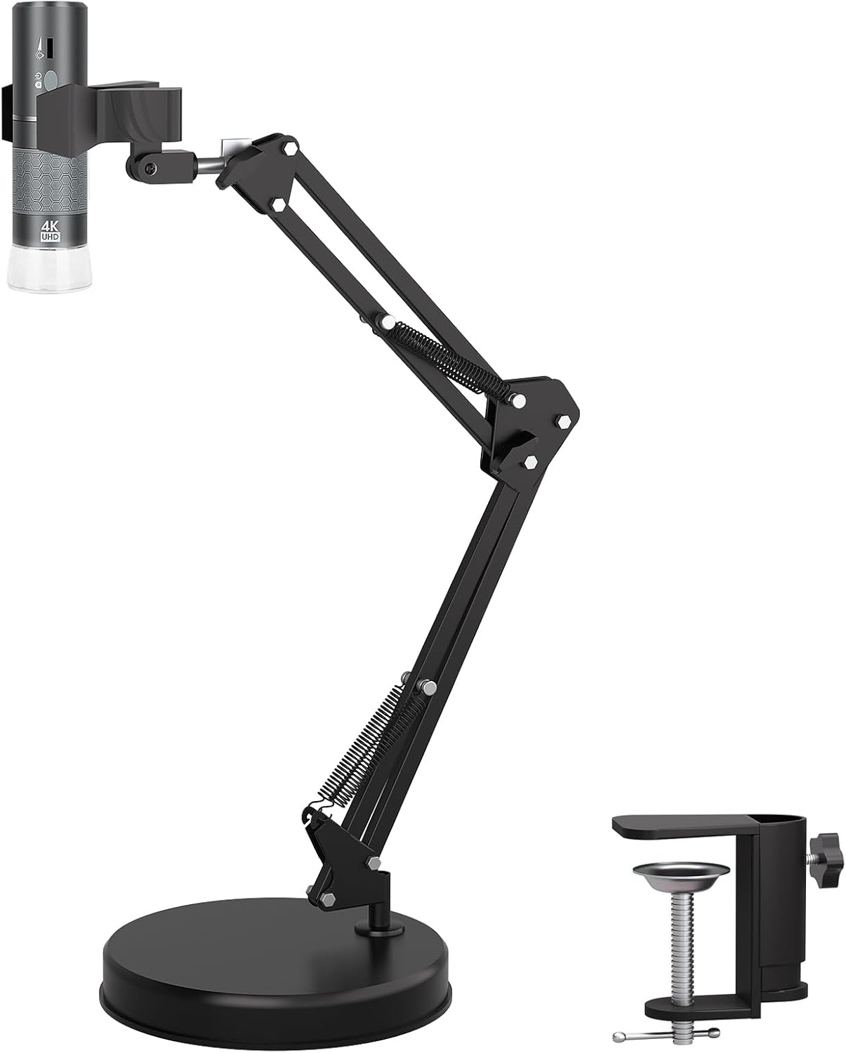 Ninyoon 4K WiFi Microscope with Max 55cm Height Stand & Table Clamp, 50-1000X USB Digital Microscope 3840x 2160P Camera, Work for iPhone Android Windows Mac Linux Chrome
