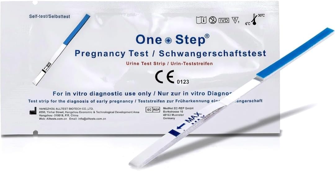 One Step: 10 x Ultra Early - 10mIU Wide Width Pregnancy Test Strips (Tests up to 6 Days Earlier)