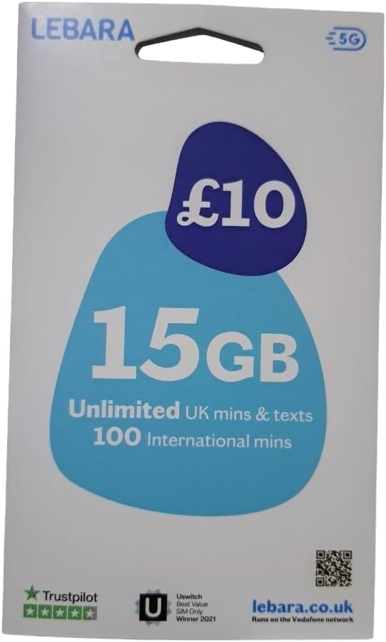 Lebara SIM Only Deal, Contract Free SIM Only Deal for Flexible Use, PAYG - Applicable for Standard, Micro and Nano SIM Card, Cheap International Calls in 40+ Countries