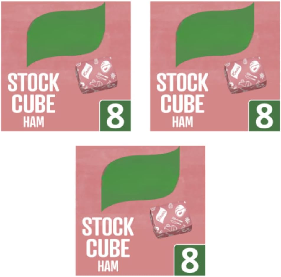 Knorr 24 Ham Stock Cubes - 3 packs of 80g containing 8 cubes each - Packed by Black Nore Gifts