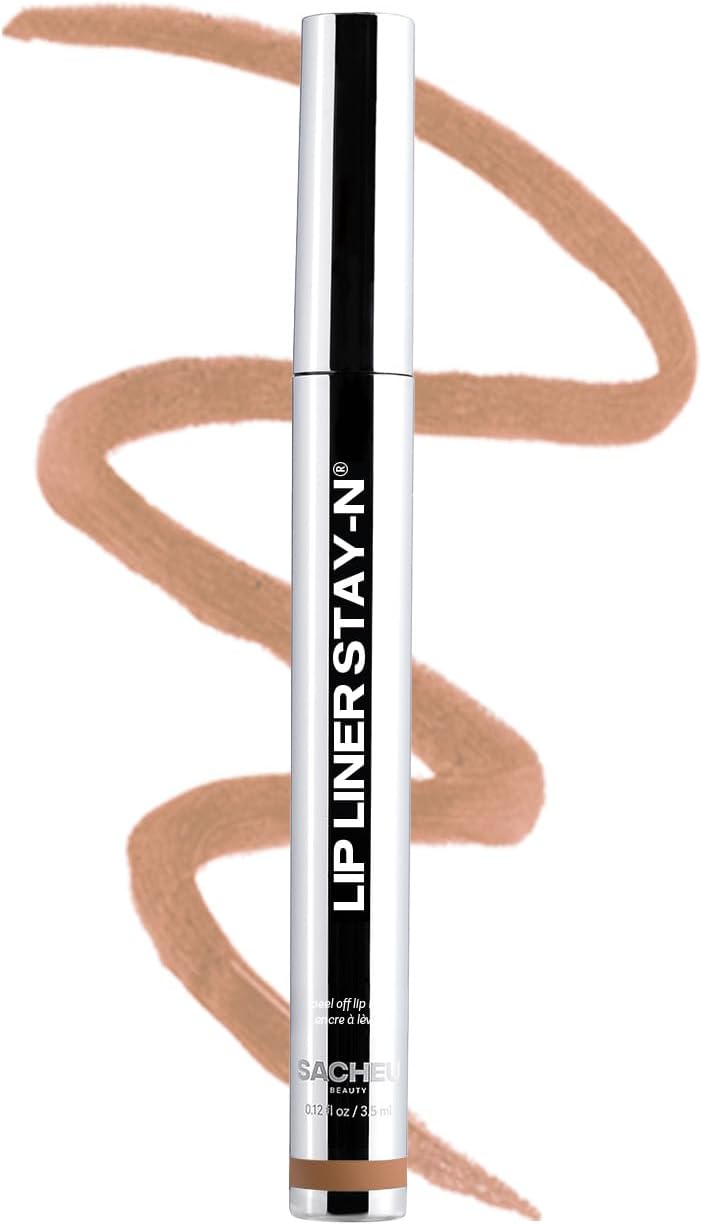 Sacheu Lip Liner STAY-N Peel Off Lip Stain - Long Lasting Waterproof Lip Tint with Hyaluronic Acid & Vitamin E – Transfer Proof Matte Finish, Vegan & Cruelty-Free (nOOHde)