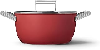 Smeg Red 5-Quart 9.5-Inch Casserole Dish with Lid