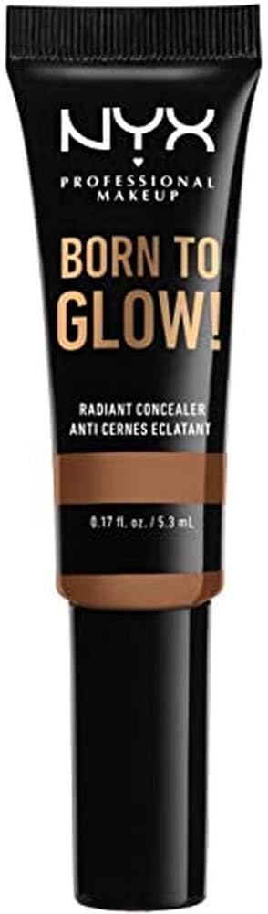NYX Professional Makeup Born to Glow Radiant Concealer, Iridescent Finish, Reduces Under Eye Circles, Highlight and Contour, Vegan Formula, Shade: Mahogany