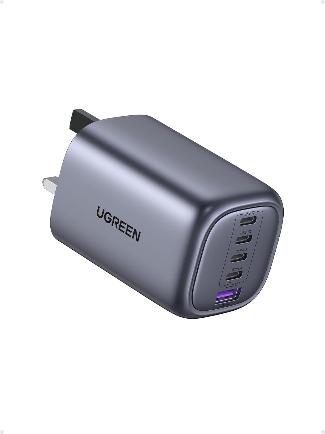 UGREEN USB C Charger 100W Plug MacBook Charger Nexode 5 Ports GaN Fast Charger Laptop Charger Adapter Compatible with Macbook, IPad, iPhone 16/15, Galaxy S24/23, Pixel 9, etc