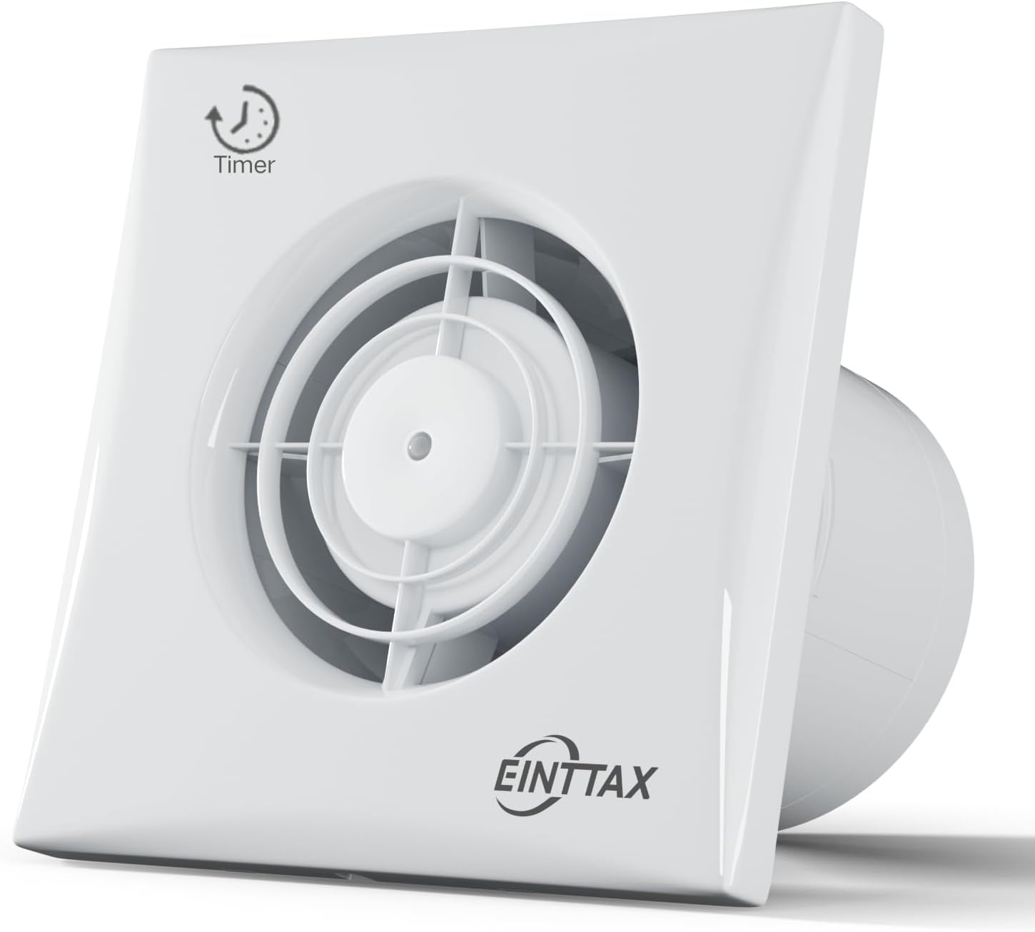 4 Inch 100mm Bathroom Extractor Fan with Timer, 12W Quiet Powerful Bathroom Fan, Airflow 130m³/h, Wall/Window/Ceiling Mounted Extractor Fan for Kitchen Toilet Garage, Office, 34 dB, White