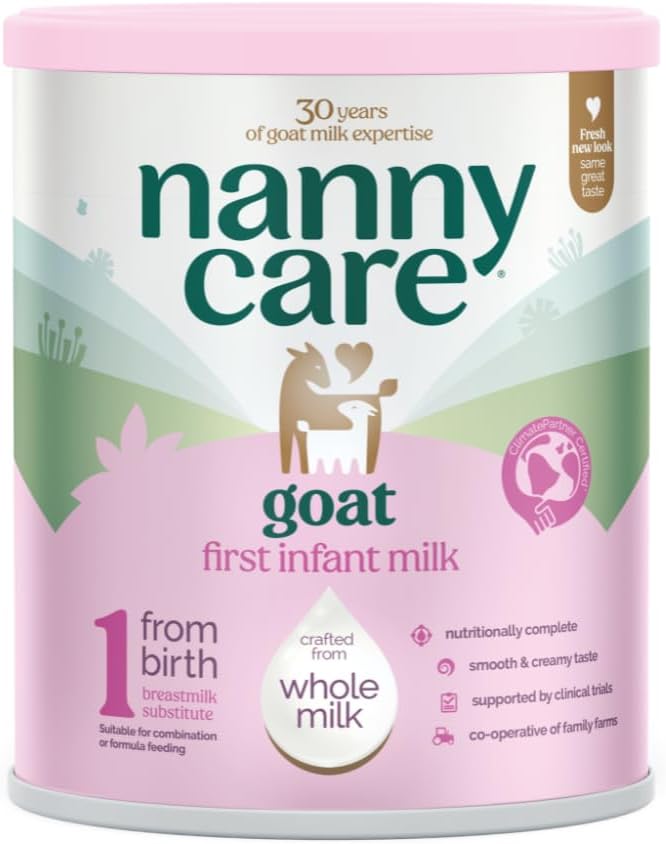 Nannycare Goat Based First Infant Milk – Stage 1 (From Birth) | Baby Powder Made from Whole Goats Milk | Nutritionally Complete Formula for Combination or Bottle Feeding – 800g