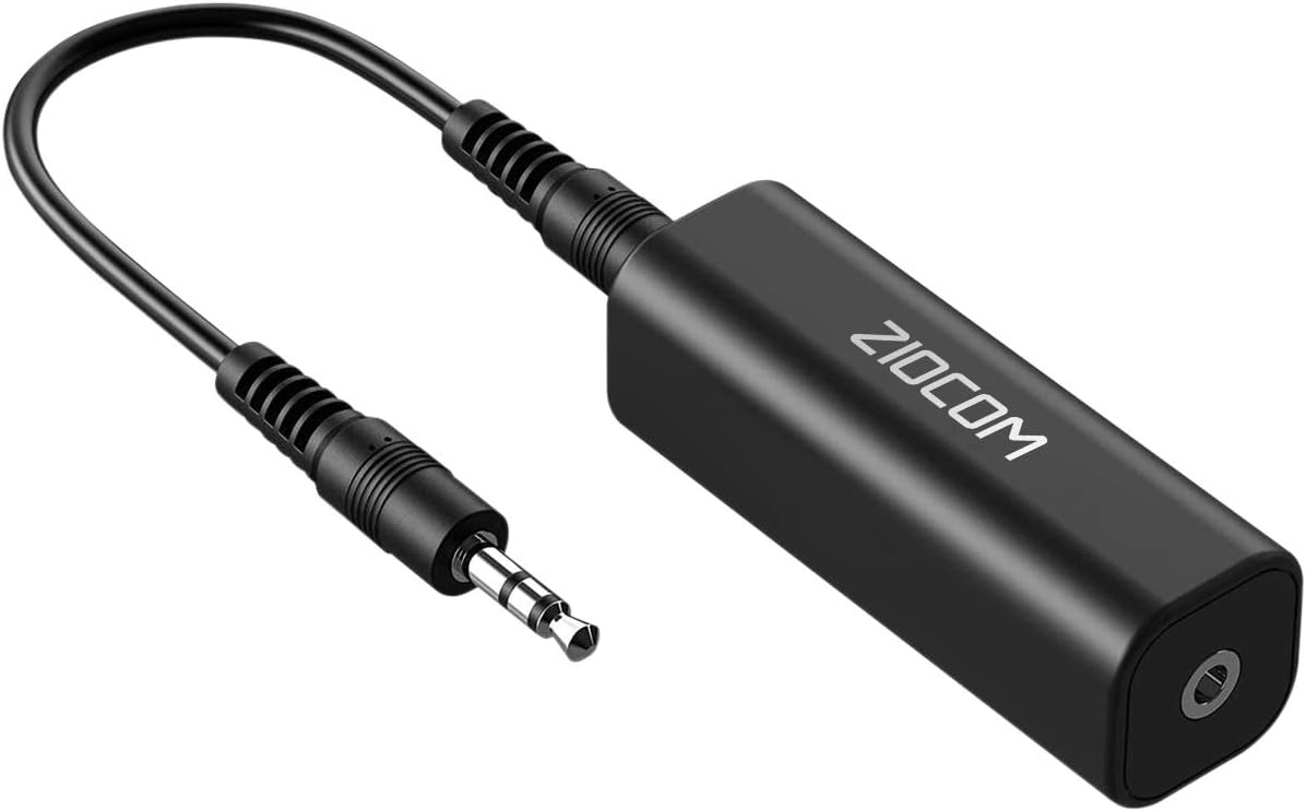 ZIOCOM Ground Loop Noise Isolator, Noise Filter, Eliminate the Buzzing Noise for Car Audio/Home Stereo System with 3.5mm Audio Cable