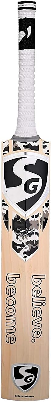 SG Premium English Willow Cricket bat - Short Handle, Adult Size - Bat Cover Included