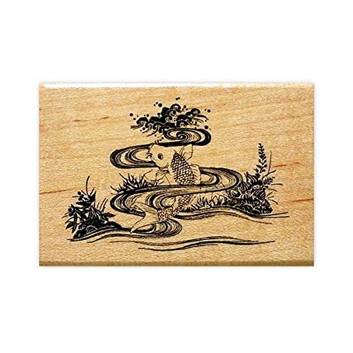 Japanese Koi Mounted Rubber Stamp - Asian Fish #12