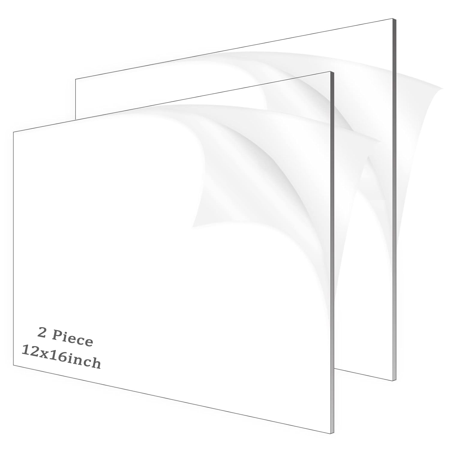 2 Pieces 1/8" Thick (3mm) Acrylic Sheets,Clear Cast Plexiglass 12” x 16” with Protective Paper for Signs DIY Display Projects,Craft,Photo Frames