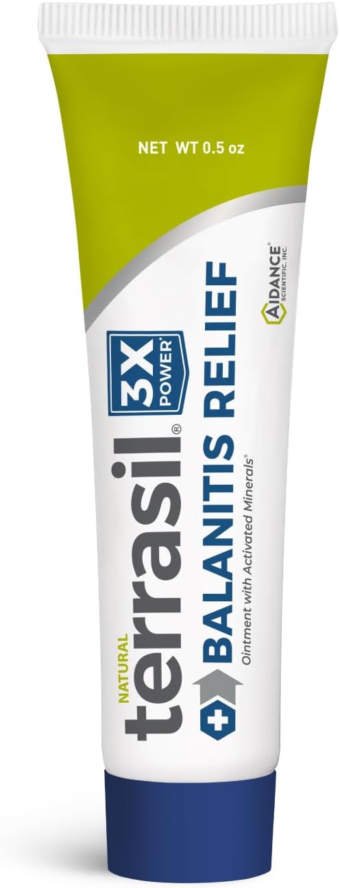 terrasil Balanitis Relief - Balanitis Treatment for Men, Natural Soothing Foreskin Ointment for Relief from Symptoms of Irritation, Itch, and Inflammation. Dermatologist Tested (.5oz)