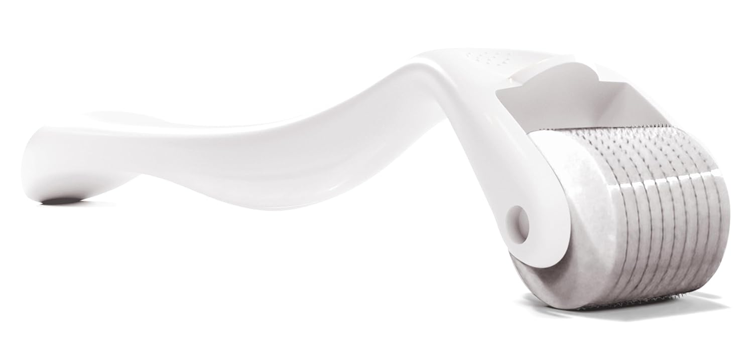 ROSELYNBOUTIQUE Derma Roller for Hair Beard Facial Skin Face 540 Microneedles At-Home Beauty Instrument Holiday-Gift for Men Women(White)