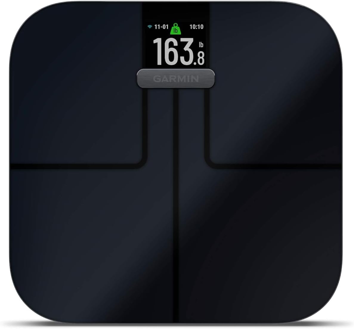 Garmin Index S2 Smart Scale, measure weight & body composition, BMI, weight trend, body fat percentage, muscle & bone mass, built in wifi, pair with Garmin Connect, up to 16 users, Black