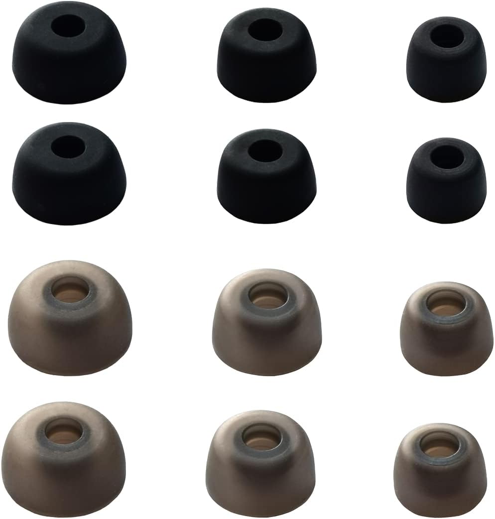 6 Pairs Silicone Ear Tips for Jabra Elite 75t/ 65t/ Active/ 7 Pro/Elite 3 Eartips Replacement Silicone for Jabra Earbuds, Black