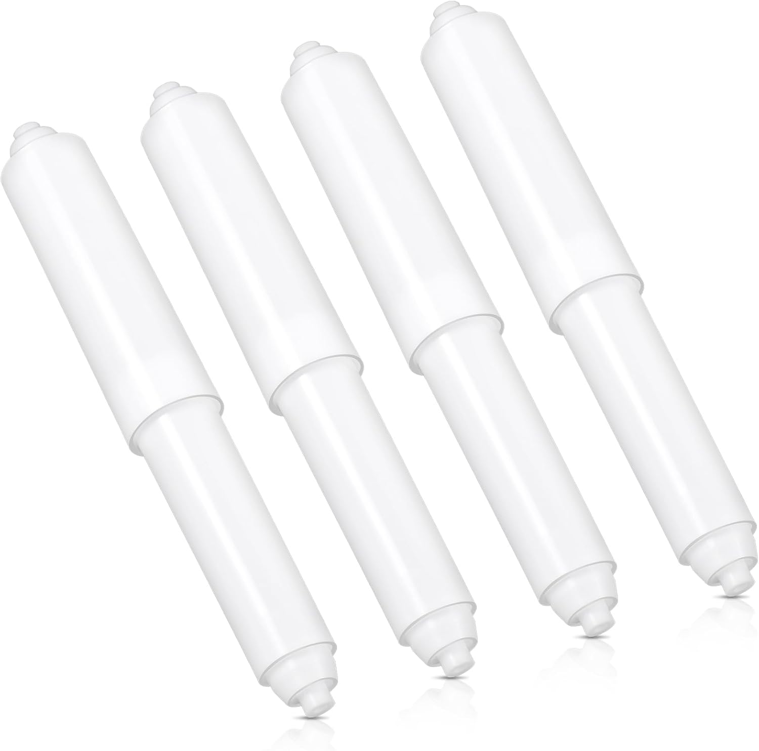 simarro 4 Pieces Toilet Paper Roller Replacement Rods, Insert Suction Toilet Roll Holder With Spring Rod, Adjustable Tissue Box Roll Core Bathroom Plastic Rod, Toilet Paper Holder Roller (White)
