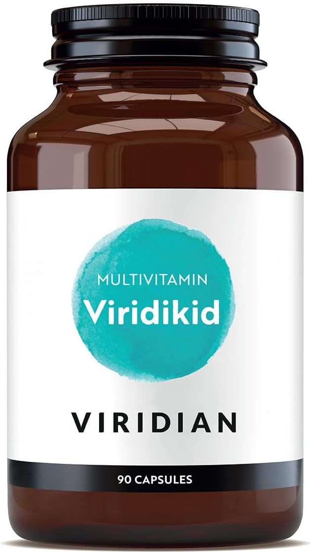 Viridian - ViridiKid Multivitamin & Mineral Capsules | Essential Nutritional Support for Kids 2+ | Pure Formula with Vitamins A, B, C, D, E, K, Zinc, Iron | Easy-to-Swallow Microcapsules | 90 Caps