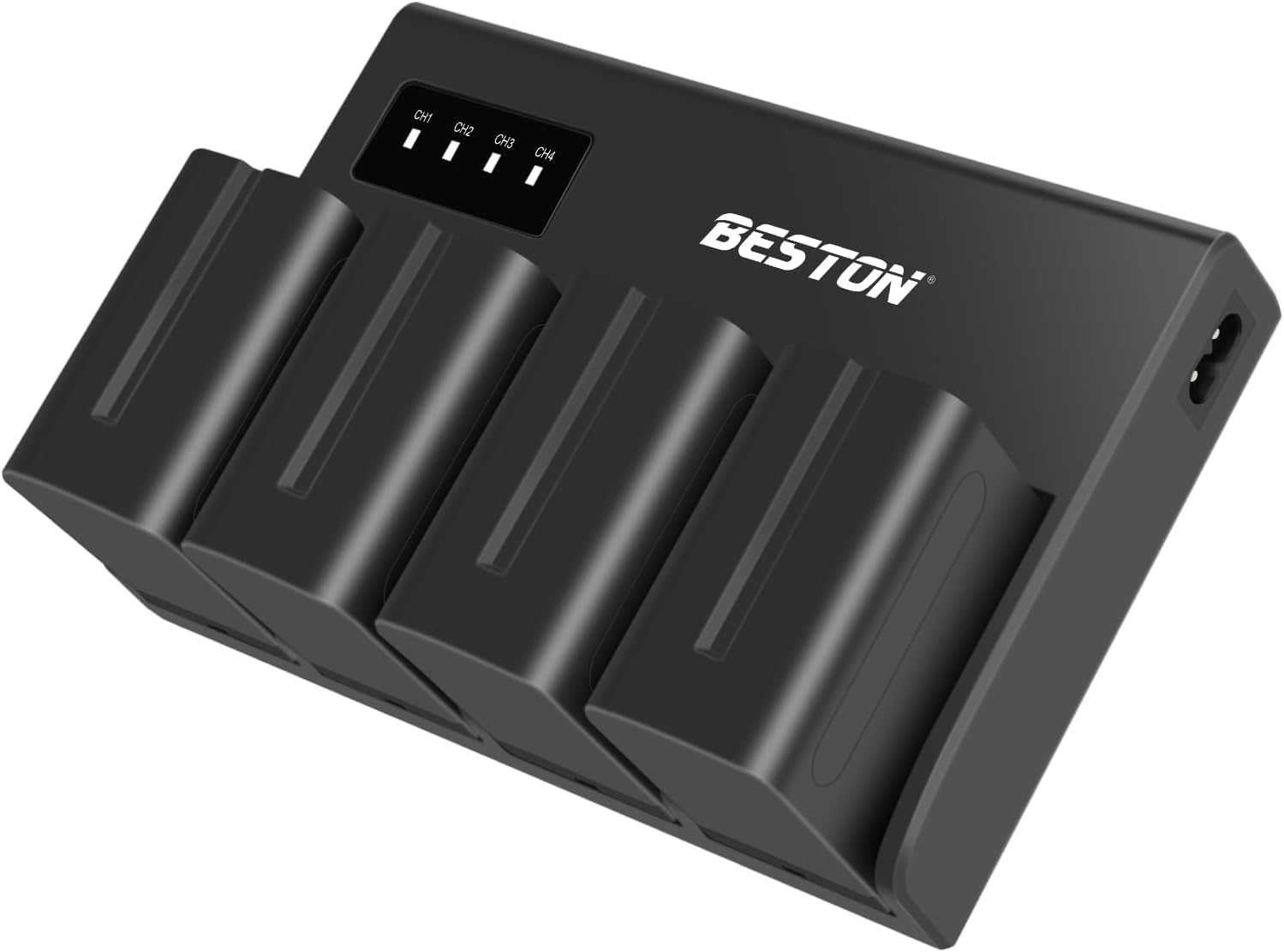 BESTON 4-Pack NP-F970/NP-F960 Batteries and 4-Channel Charger for Sony DCR-VX2100,DSR-PD150/PD170,FDR-AX1,HDR-AX2000/FX1/FX7/FX1000,HVL-LBPB,HVR-HD1000U/V1U/Z1P,EX-FS700U Handycam Camcorder