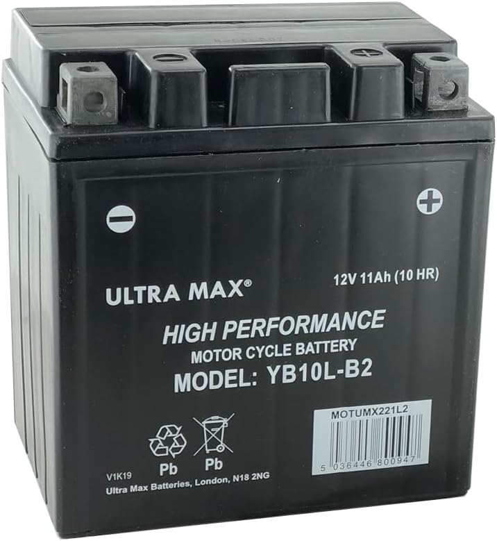Genuine UltraMax YB10L-B2, 12V 11AH 140A Motorbike Motorcycle Battery