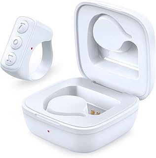 TIK Tok Bluetooth Remote Control, Tiktok Wireless Scrolling Control Page Turner Rechargeable with Ring Design and Charging Case Compatible with iOS/Android