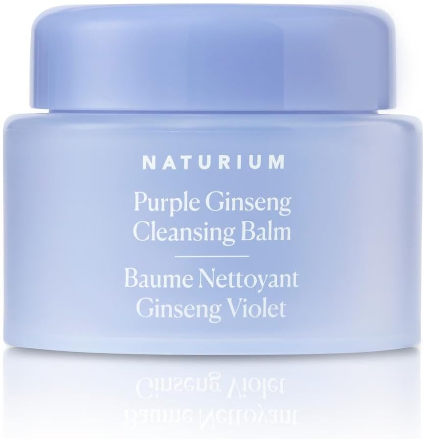 Naturium Purple Ginseng Cleansing Balm Plus Plant-Based Esters & Linoleic-Rich Oils, Smoothing Face Wash | 3.0 FL OZ / 88 ML