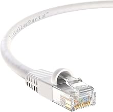 InstallerParts Ethernet Cable CAT5E Cable UTP Booted 15 FT - White - Professional Series - 1Gigabit/Sec Network/Internet Cable, 350MHZ