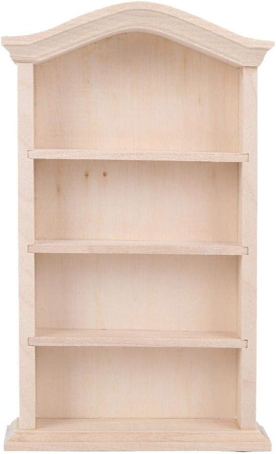 Zerodis 1:12 Miniature Doll Furniture Wooden Bookshelf Model for Dolls Accessory Furniture Toy Decoration Accessory for Dollhouse