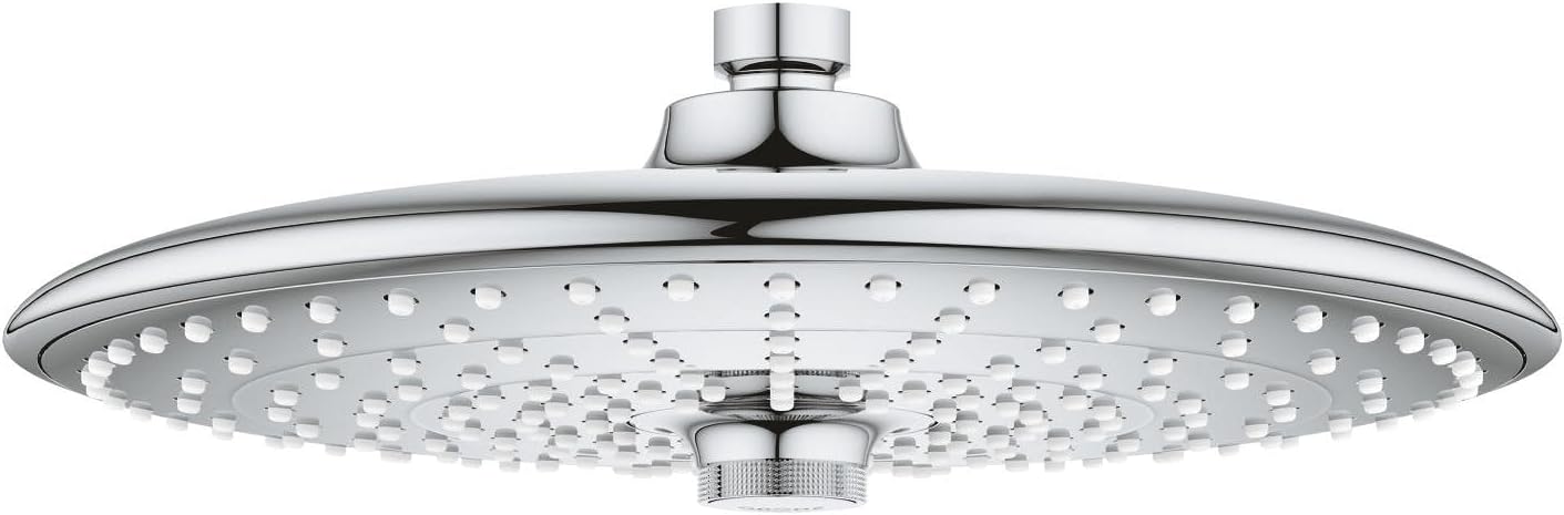 GROHE 26457000 Euphoria 260 Shower Head with 3 Spray Patterns, 2.5 gpm, Starlight Chrome, 10 Inches