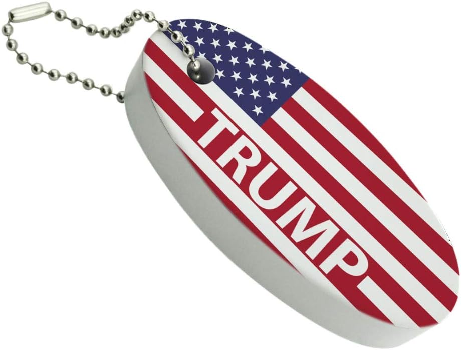 GRAPHICS & MORE President Trump American Flag Floating Keychain Oval Foam Fishing Boat Buoy Key Float
