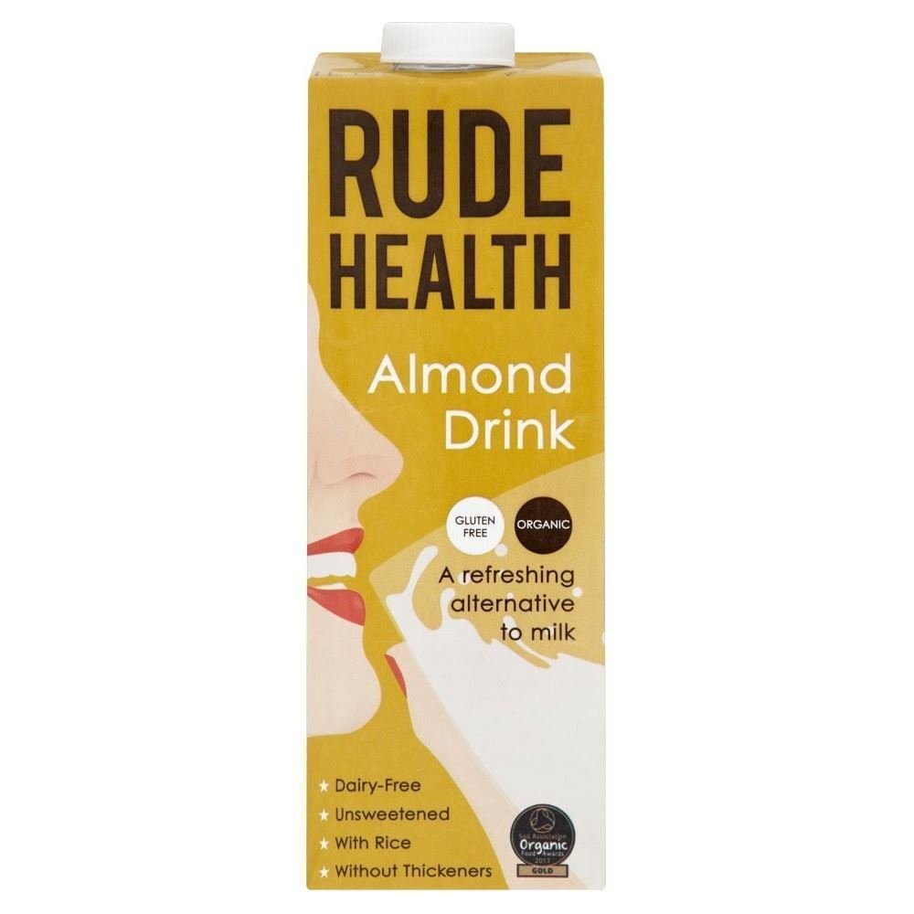 Rude Health UHT Organic Almond Drink - Unsweetened (1L) - Pack of 2