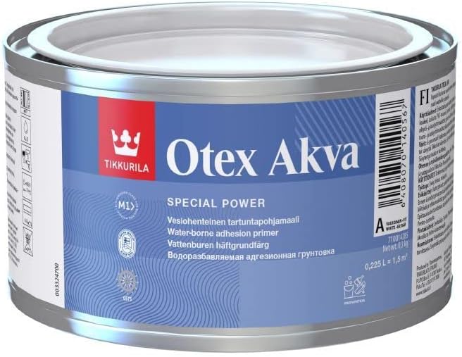 TIKKURILA Otex Akva - Quick Drying & Durable Matt Adhesion Primer (Water-Based) - 0.25 Litres