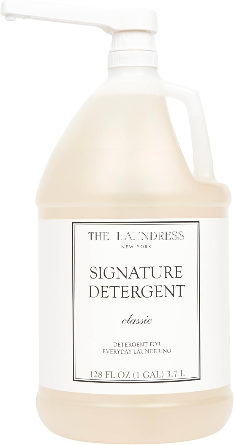 The Laundress Luxury Laundry Detergent, Gallon Pump, 126 Loads, Scented Signature Classic Fragrance, Concentrated Triple Enzyme Deep Cleaning and Targeted Stain Remover, 96% USDA Biobased Product
